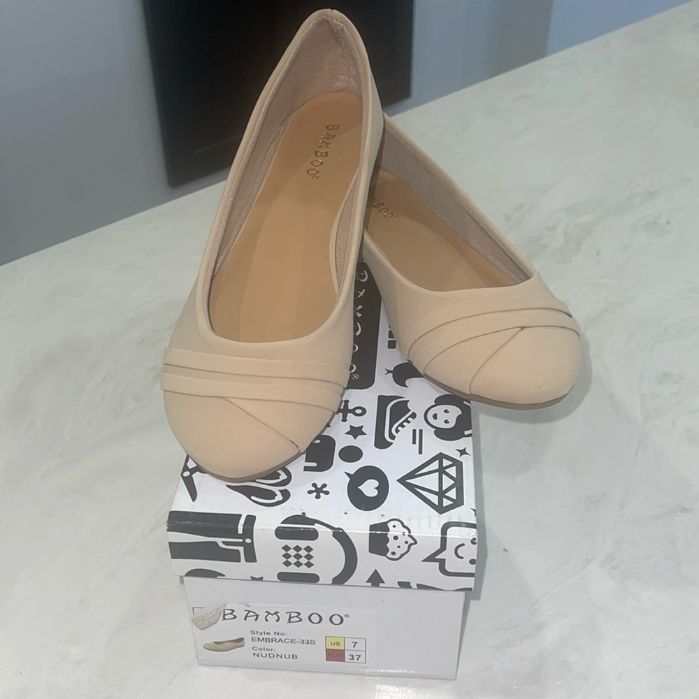New! ✨“Bamboo” Women’s Nude Beige Suede Flats 🥿- Size 6.5, 7 & 8